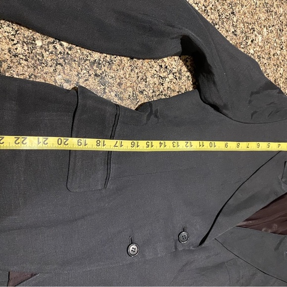 CALVIN KLEIN Classic Vintage Black Linen Blazer Size 6 - Picture 11 of 11